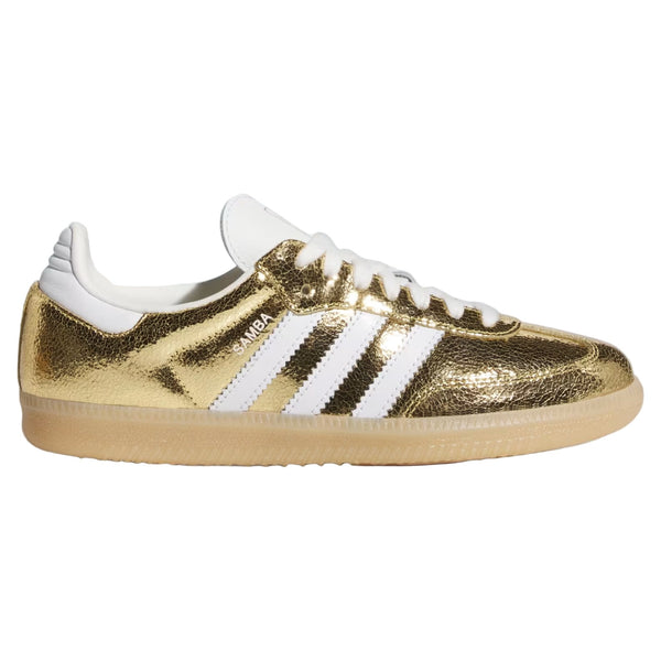 Adidas Samba OG Gold Metallic Cracked Leather (Women's) sneakers — style KI5719 — photo 1 of 5