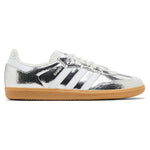 Adidas Samba OG Silver Metallic Cracked Leather (Women's) sneakers — style JR0035 — photo 1 of 5 - Image 1