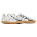 Adidas Samba OG Silver Metallic Cracked Leather (Women's) sneakers — style JR0035 — photo 2 of 5 - Image 2