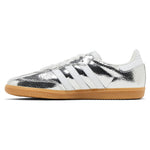 Adidas Samba OG Silver Metallic Cracked Leather (Women's) sneakers — style JR0035 — photo 5 of 5 - Image 5