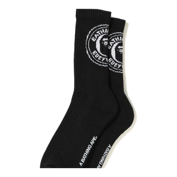 BAPE Ape Black Socks White Circle Logo - Supra Sneakers