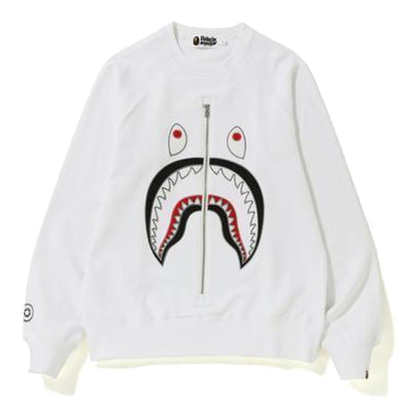 Bape Applique Shark Crewneck White - Supra Sneakers