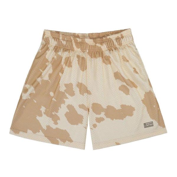 Bravest Studios Cow Print Shorts Brown / Tan - Supra Sneakers