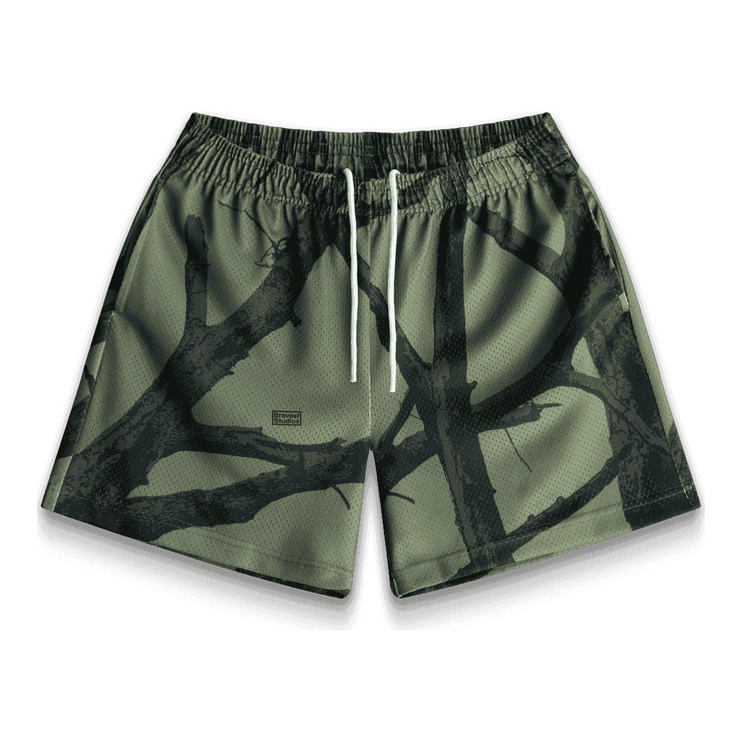 Bravest Studios Tree Camo Shorts Green - Supra Sneakers
