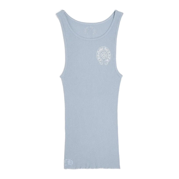 Chrome Hearts Horseshoe Rib Tank Top Baby Blue