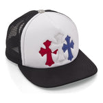 Chrome Hearts Triple Cross USA Trucker Hat Red, White & Blue - Image 5