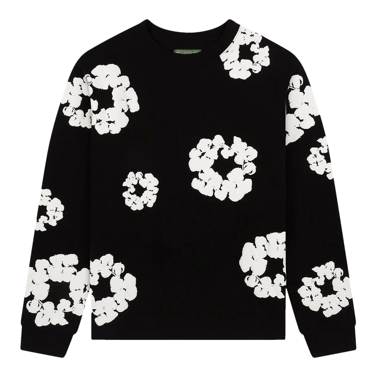 Denim Tears Long Sleeve Cotton Wreath Tee Black