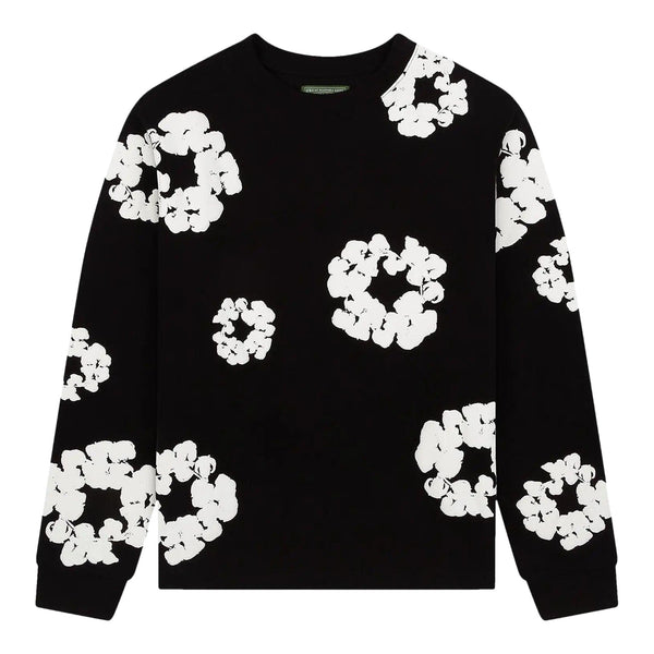 Denim Tears Long Sleeve Cotton Wreath Tee Black