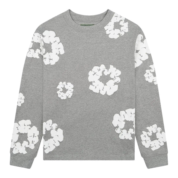 Denim Tears Long Sleeve Cotton Wreath Tee Grey
