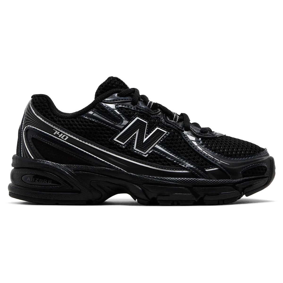 New Balance 740 Black Silver Metallic (GS) sneakers — style GR740BM — photo 1 of 5