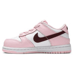 Nike Dunk Low Pink Foam Red White (Toddler) sneakers — style CW1589-601 — photo 3 of 5 - Image 3