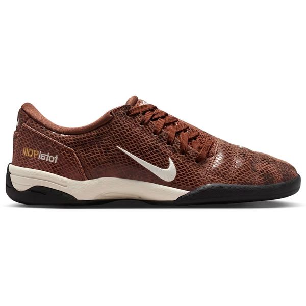 Brown athletic shoe with Nike logo on a white background