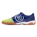 Navy blue and green sports shoe with '90' logo on a white background - Image 3