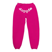 Sp5der Legacy Web Pantaloni di Felpa Rosa e Bianco