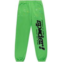 Sp5der Punk V2 Pantalon de survêtement à strass vert vif