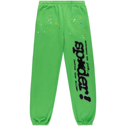 Sp5der Punk V2 Pantaloni della tuta con strass verde brillante