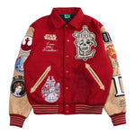 Star Wars x Civil Regime Rebellion Letterman Jacket Deep Red & Sand - Image 1