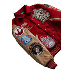 Star Wars x Civil Regime Rebellion Letterman Jacket Deep Red & Sand - Image 5