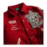 Star Wars x Civil Regime Rebellion Letterman Jacket Deep Red & Sand - Image 7
