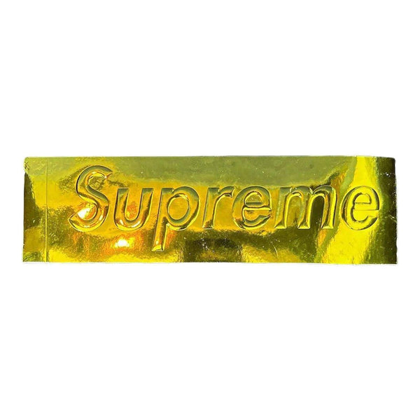 Supreme Embossed Metallic Gold Box Logo Sticker - Supra Sneakers