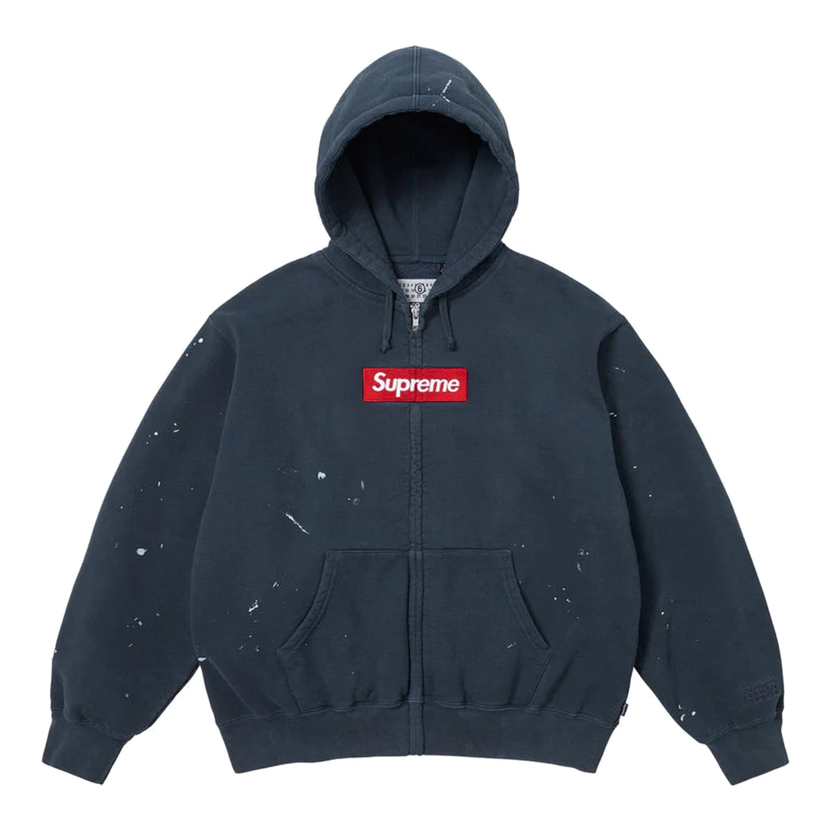 Supreme MM6 Maison Margiela Box Logo Zip Up Hooded Sweatshirt Navy