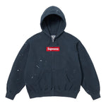 Supreme MM6 Maison Margiela Box Logo Zip Up Hooded Sweatshirt Navy - Image 1