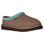 Brown UGG slipper with turquoise and silver trim on a white background - Image 2