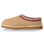 Beige shoe with a red and white patterned band on a white background - Image 3