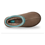 Brown slipper with turquoise trim on a white background - Image 5