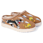 Brown slippers with cartoon characters on a white background - Image 2