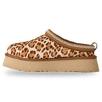 Leopard print slip-on shoe with a brown sole on a white background - Image 3