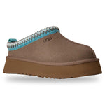 Brown UGG slipper with blue and gray trim on a white background - Image 2