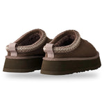 Brown slippers with textured straps on a white background - Image 2