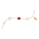 Van Cleef & Arpels Lucky Spring bracelet, 5 motifs 18K rose gold, Carnelian, Mother-of-pearl, Onyx - Image 2