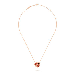 Van Cleef & Arpels Lucky Spring pendant, open wings ladybug 18K rose gold, Carnelian, Onyx