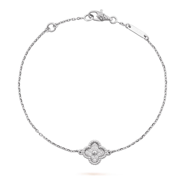 Van Cleef & Arpels Sweet Alhambra bracelet, 1 motif 18K white gold, Diamond