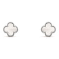 Van Cleef & Arpels Sweet Alhambra earstuds 18K white gold, Mother-of-pearl