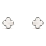 Van Cleef & Arpels Sweet Alhambra earstuds 18K white gold, Mother-of-pearl - Image 1
