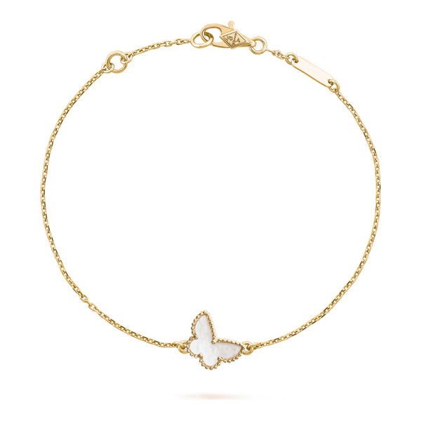 Van Cleef & Arpels Sweet Butterflies bracelet 18K yellow gold, Mother-of-pearl