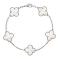 Van Cleef & Arpels Vintage Alhambra bracelet, 5 motifs 18K white gold, Mother-of-pearl