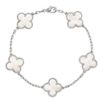 Van Cleef & Arpels Vintage Alhambra bracelet, 5 motifs 18K white gold, Mother-of-pearl - Image 1