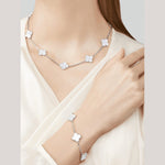 Van Cleef & Arpels Vintage Alhambra bracelet, 5 motifs 18K white gold, Mother-of-pearl - Image 2
