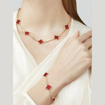 Van Cleef & Arpels Vintage Alhambra bracelet, 5 motifs 18K yellow gold, Carnelian - Image 2