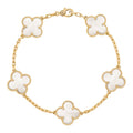 Van Cleef & Arpels Vintage Alhambra bracelet, 5 motifs 18K yellow gold, Mother-of-pearl