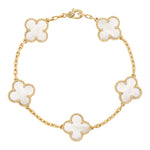 Van Cleef & Arpels Vintage Alhambra bracelet, 5 motifs 18K yellow gold, Mother-of-pearl - Image 1