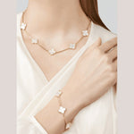 Van Cleef & Arpels Vintage Alhambra bracelet, 5 motifs 18K yellow gold, Mother-of-pearl - Image 2