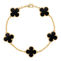Van Cleef & Arpels Vintage Alhambra bracelet, 5 motifs 18K yellow gold, Onyx