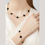 Van Cleef & Arpels Vintage Alhambra bracelet, 5 motifs 18K yellow gold, Onyx - Image 2