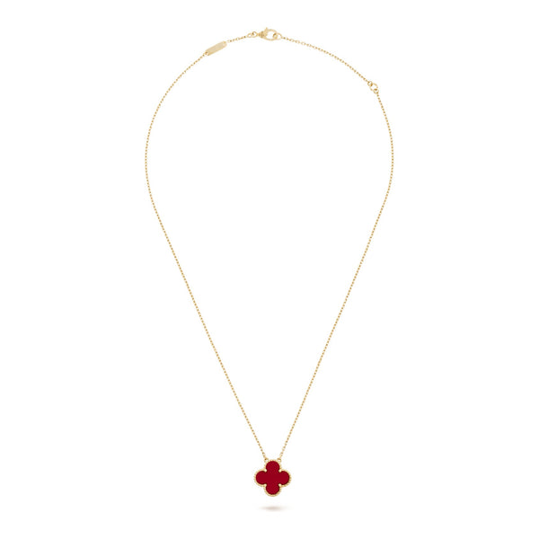 Van Cleef & Arpels Vintage Alhambra pendant 18K yellow gold, Carnelian