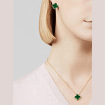 Van Cleef & Arpels Vintage Alhambra pendant 18K yellow gold, Malachite - Image 4
